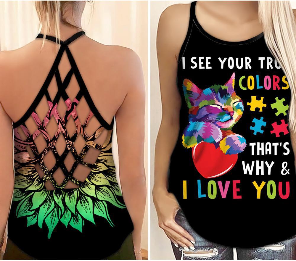 Autism Awareness I Love You – Hollow Tank Top