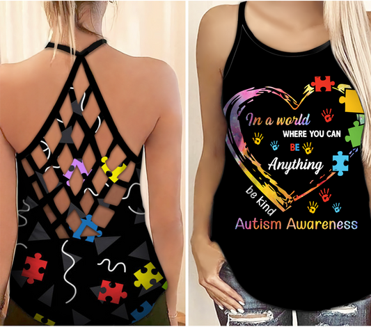 Autism Awareness Be Kind – Hollow Tank Top