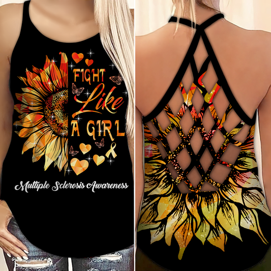 Multiple Sclerosis Awareness Fight Like A Girl – Hollow Tank Top