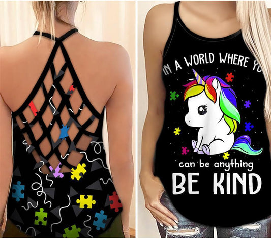 Autism Awareness Be Kind – Hollow Tank Top