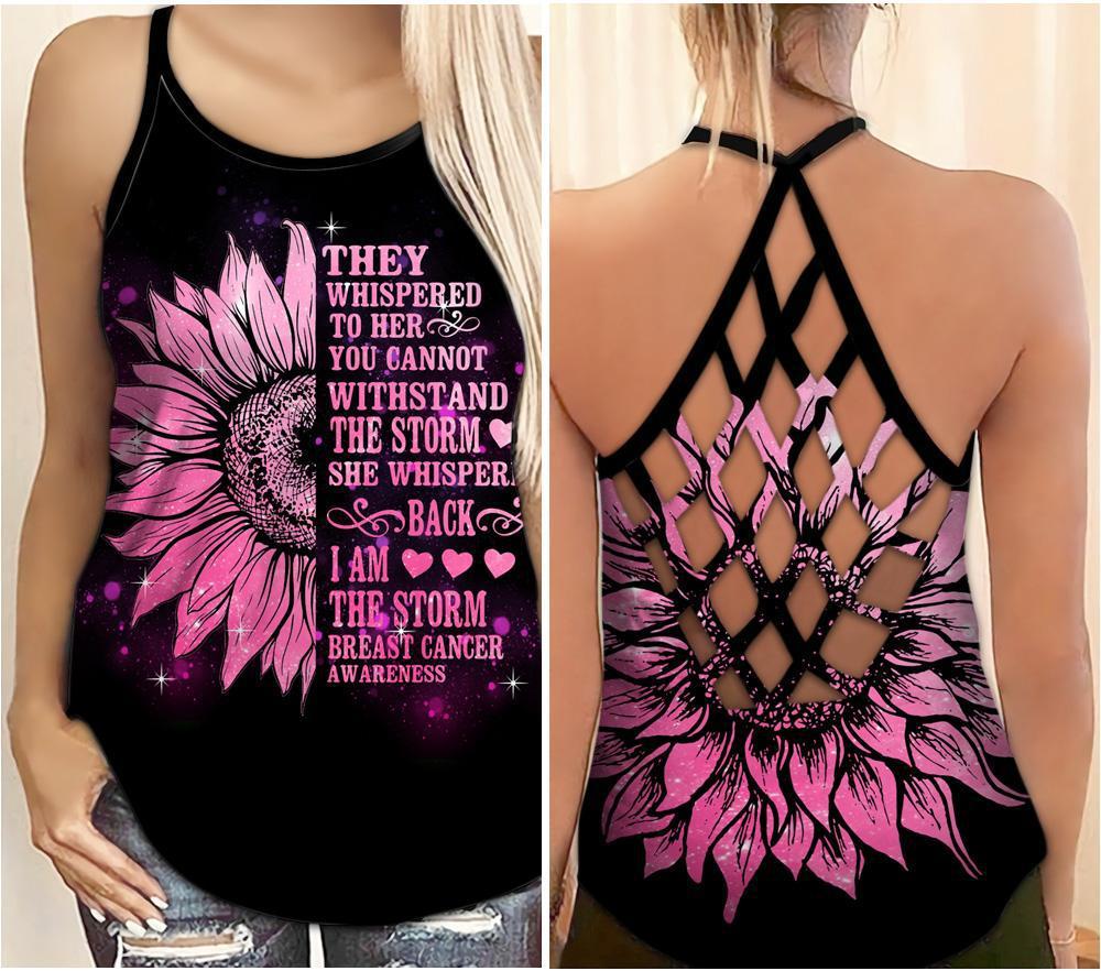 Breast Cancer Awareness They Whispered To Her – Hollow Tank Top