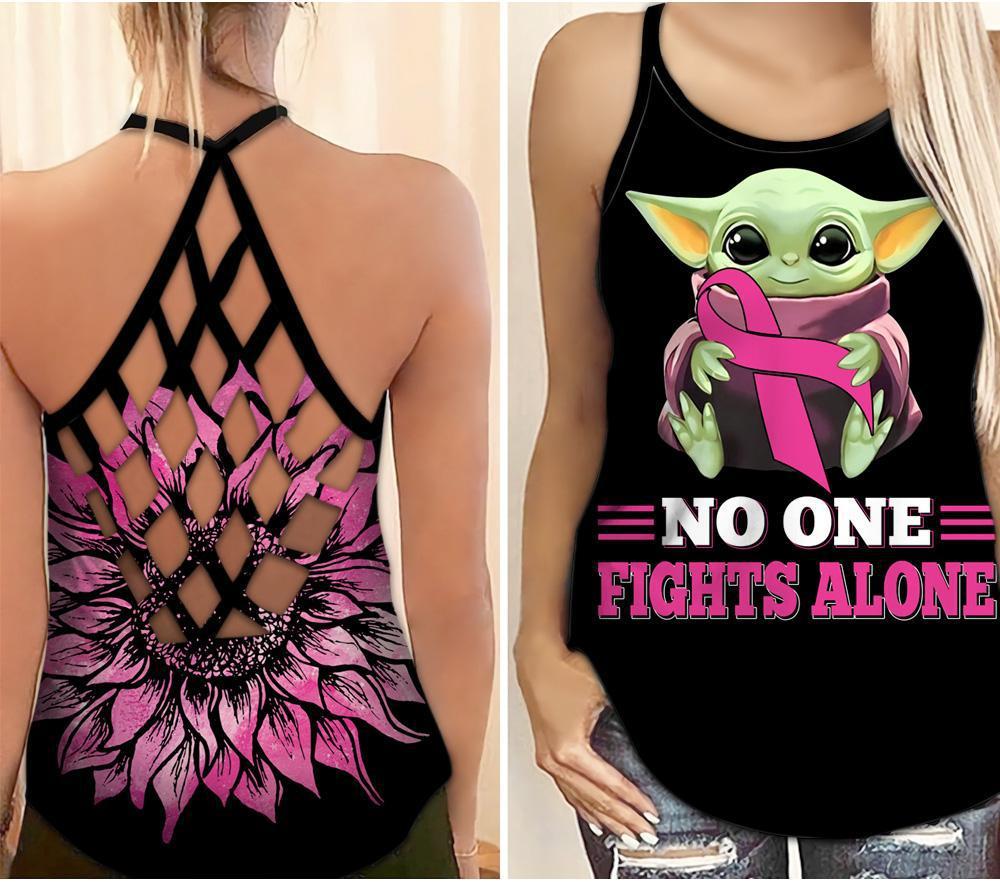 Breast Cancer Awareness No One Fights Alone – Hollow Tank Top