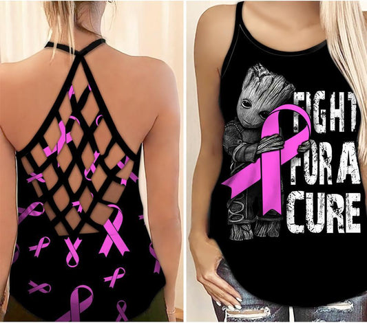 Breast Cancer Awareness Fight For A Cure – Hollow Tank Top