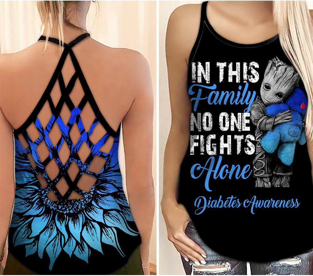 Diabetes Awareness No One Fights Alone – Hollow Tank Top