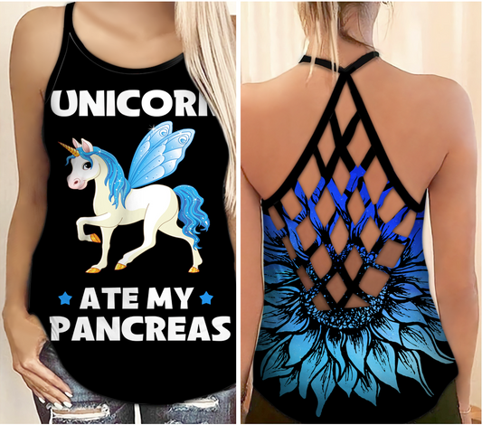 Diabetes Awareness Unicorn Ate My Pancreas – Hollow Tank Top