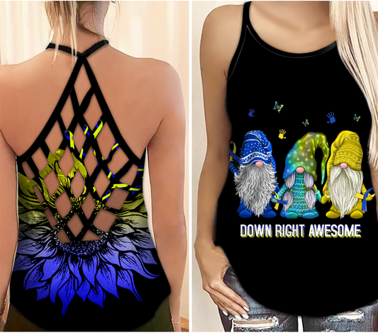 Down Syndrome Awareness Down Right Awesome – Hollow Tank Top