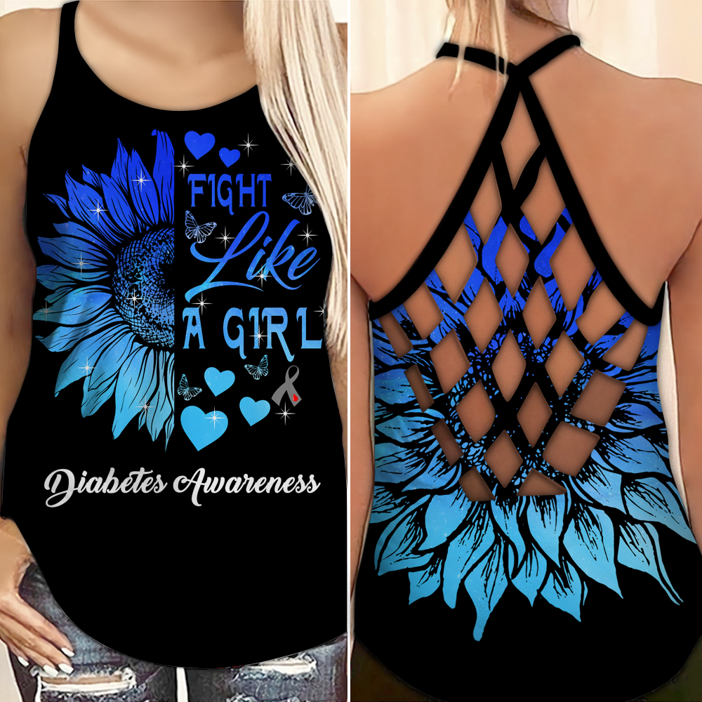 Diabetes Awareness Fight Like A Girl – Hollow Tank Top