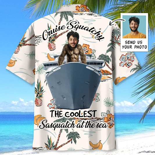 Hawaiian Shirt / Adults / S Cruise Squatchy The Coolest Sasquatch At The Sea Hawaiian Shirt