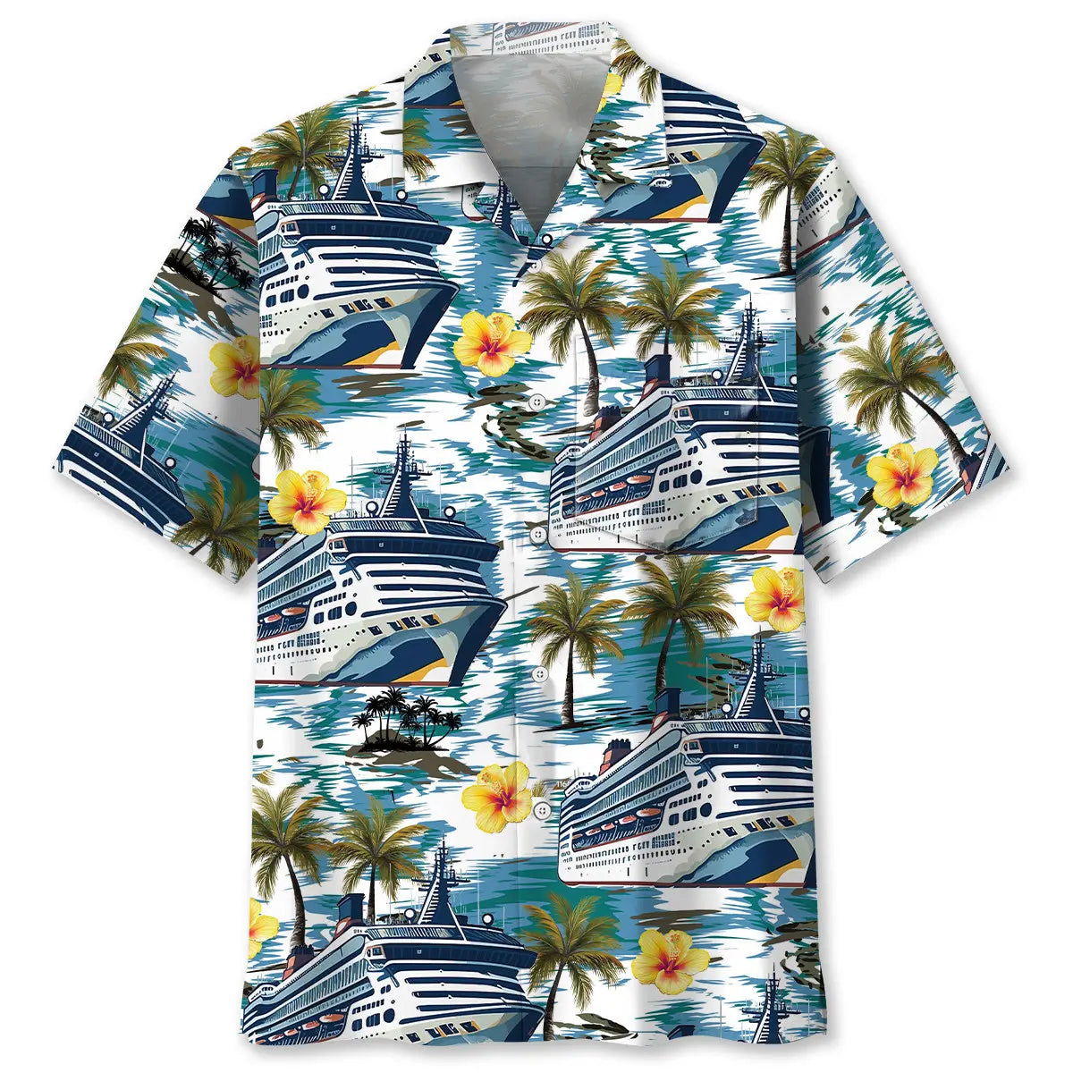 Hawaiian Shirt / Adults / S Cruise Tropical Hibiscus Pocket Hawaiian Shirt