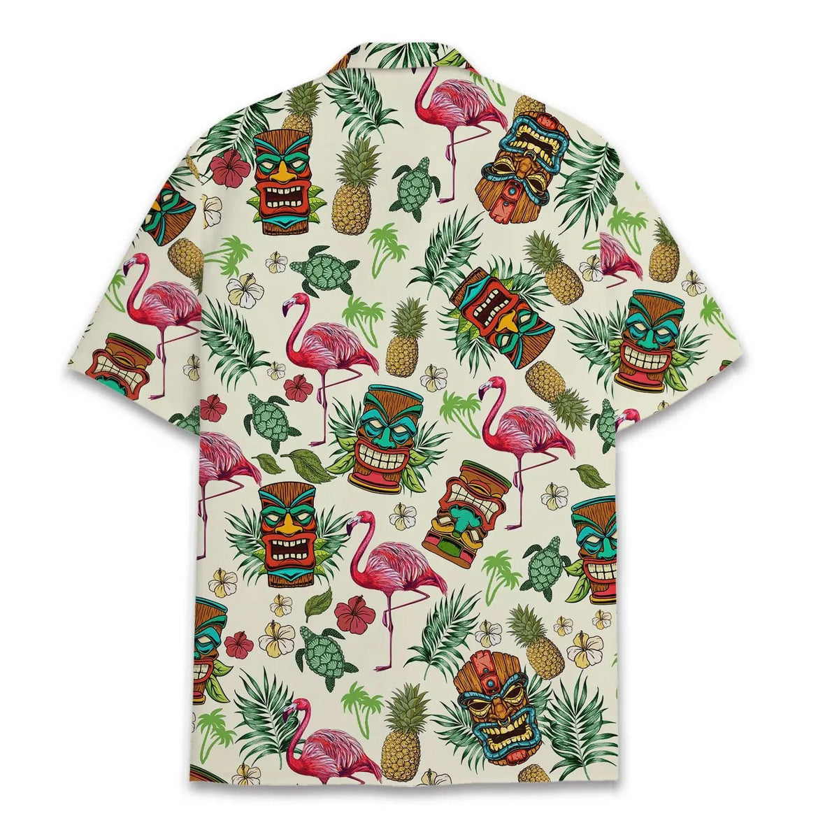 Flamingo And Tiki Unisex Hawaiian Shirt Aloha Shirt