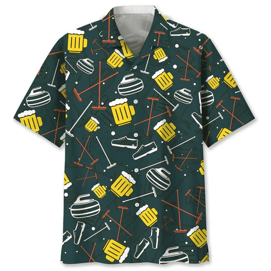 Hawaiian Shirt / Adults / S Curling Beer Hawaiian Shirt