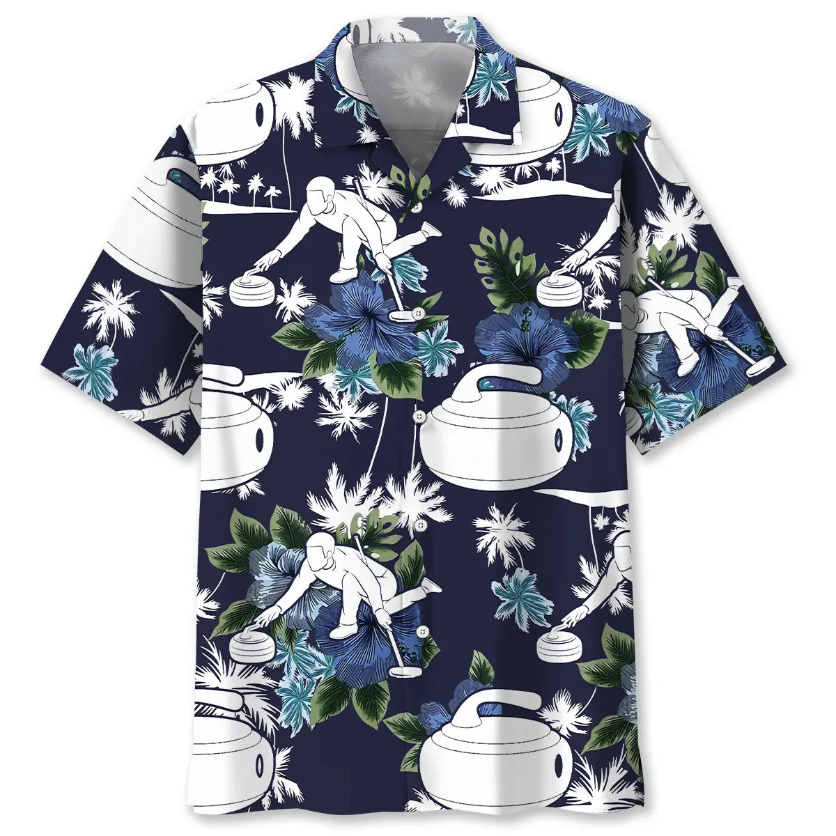 Hawaiian Shirt / Adults / S Curling Blue Nature Hawaiian Shirt
