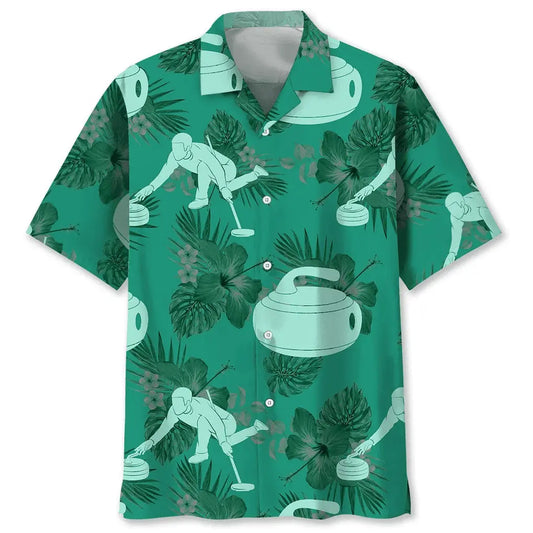 Hawaiian Shirt / Adults / S Curling Kelly Green Hawaiian Shirt