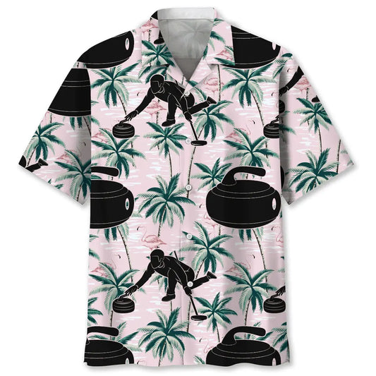 Hawaiian Shirt / Adults / S Curling Tropical Pink Hawaiian Shirt