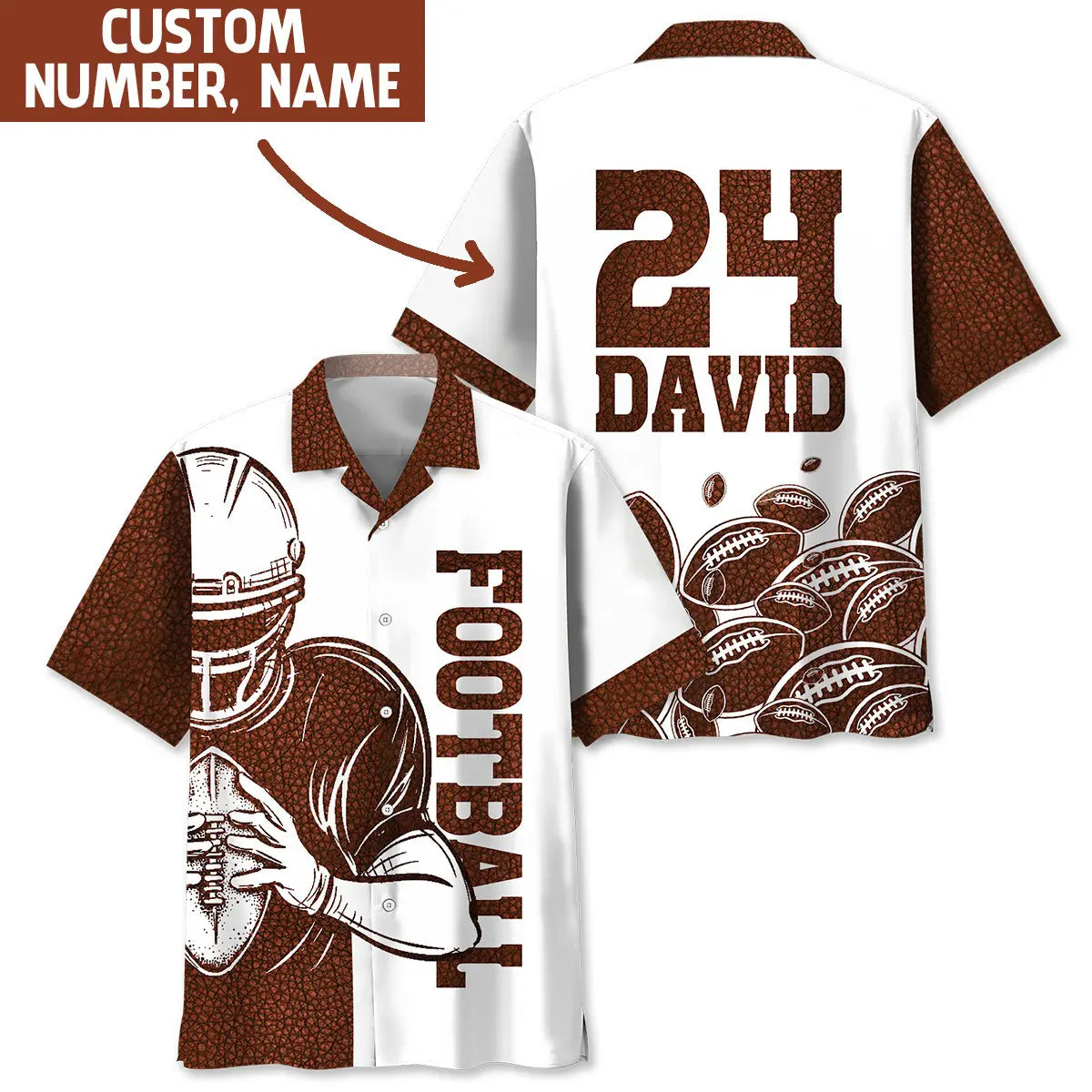 Hawaiian Shirt / Adults / S Custom Name American Football Hawaiian Shirt