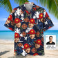 Hawaiian Shirt / Adults / S Custom Photo Firefighter Helmet Hawaiian Shirt