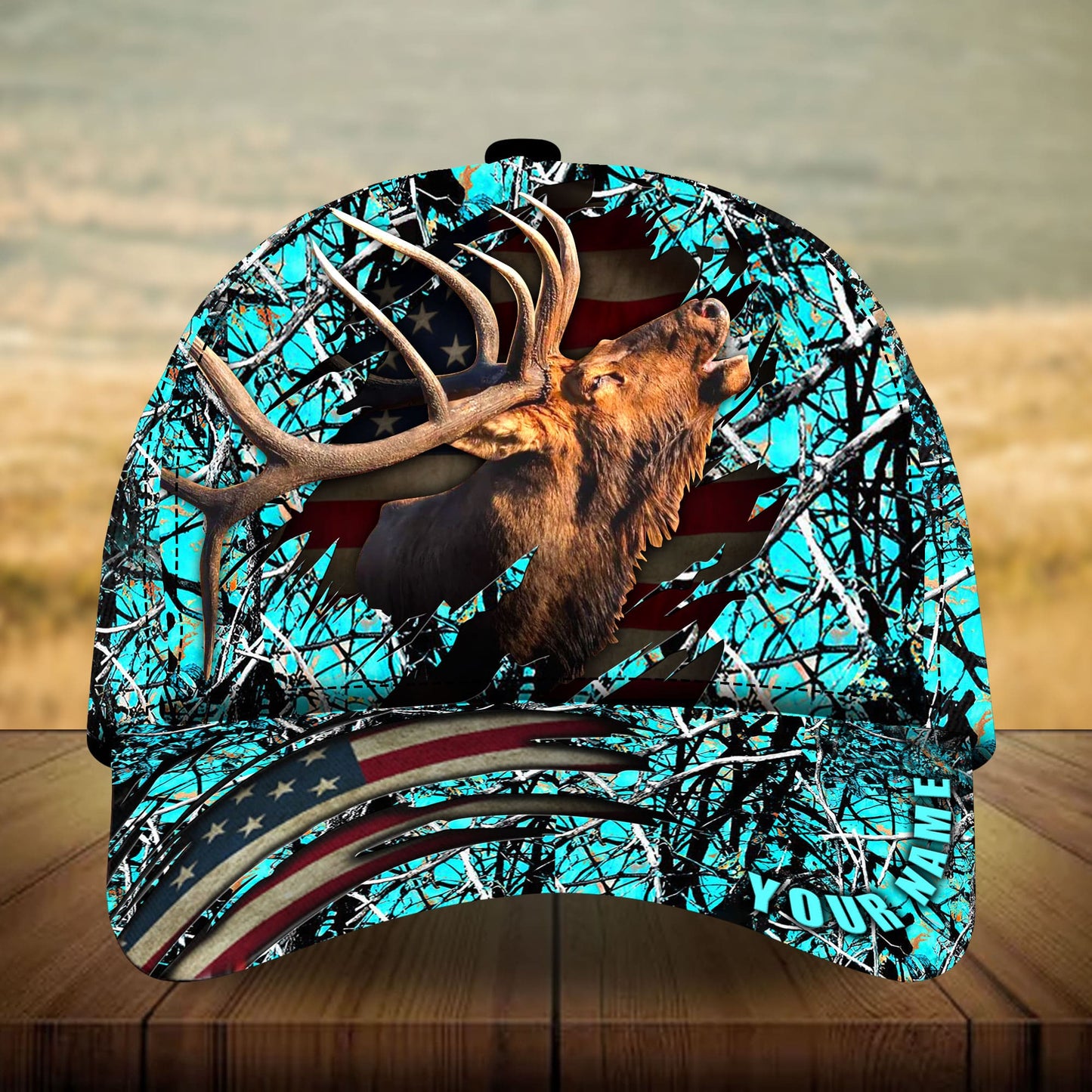 Elk Hunting Multicolor Personalized – Classic Cap