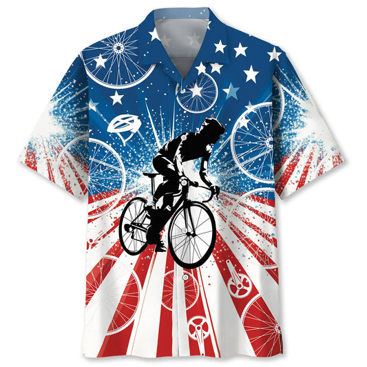 Hawaiian Shirt / Adults / S Cycling America Hawaiian Shirt