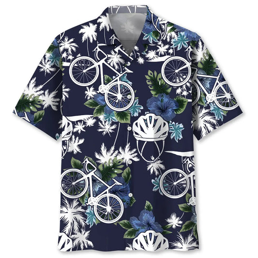 Hawaiian Shirt / Adults / S Cycling Blue Nature Hawaiian Shirt