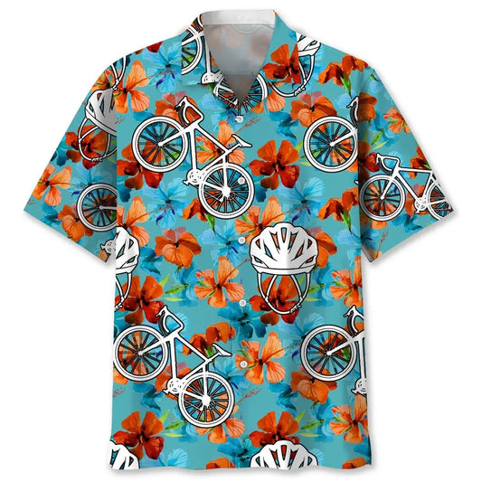 Hawaiian Shirt / Adults / S Cycling Nature Tropical Hawaiian Shirt
