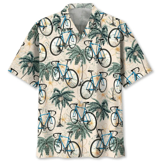 Hawaiian Shirt / Adults / S Cycling Palm Tree Beach Hawaiian Shirt