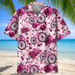 Cycling Pink Flower Hawaiian Shirt