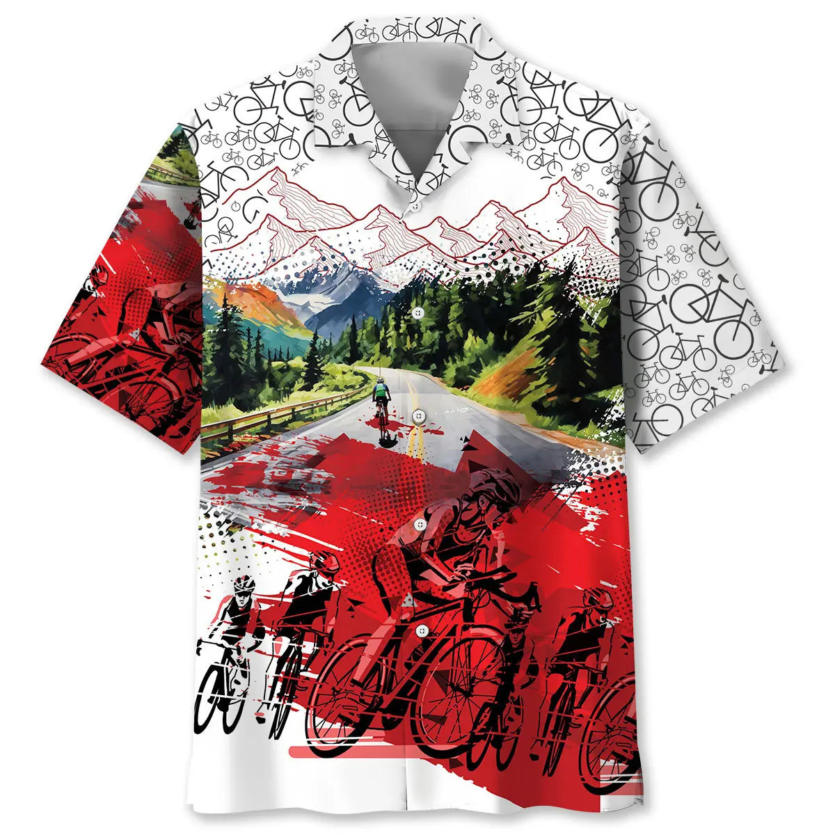 Hawaiian Shirt / Adults / S Cycling Route Hawaiian Shirt