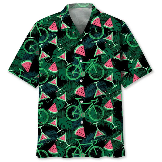 Hawaiian Shirt / Adults / S Cycling Watermelon Hawaiian Shirt