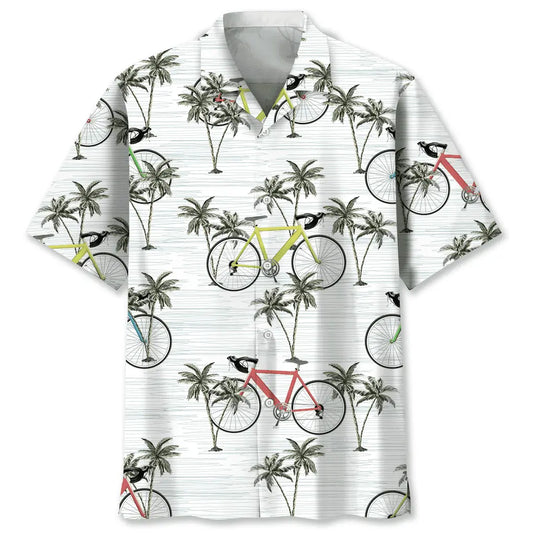 Hawaiian Shirt / Adults / S Cycling White Coconut Hawaiian Shirt