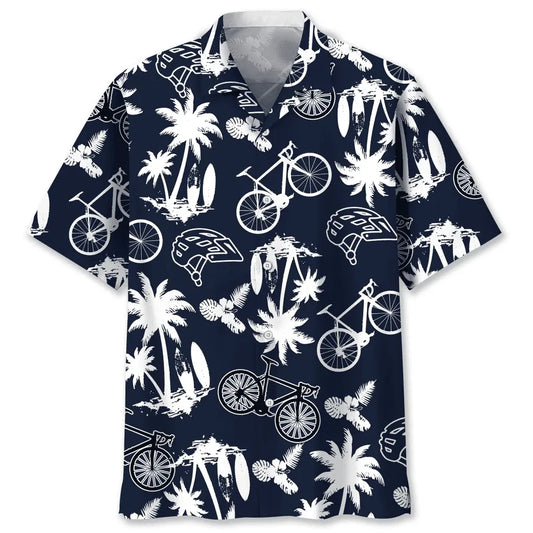 Hawaiian Shirt / Adults / S Cycling White Hawaiian Shirt