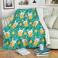 Easter Bunny Egg Pattern Flannel Blanket For Relaxing At Home And Travel