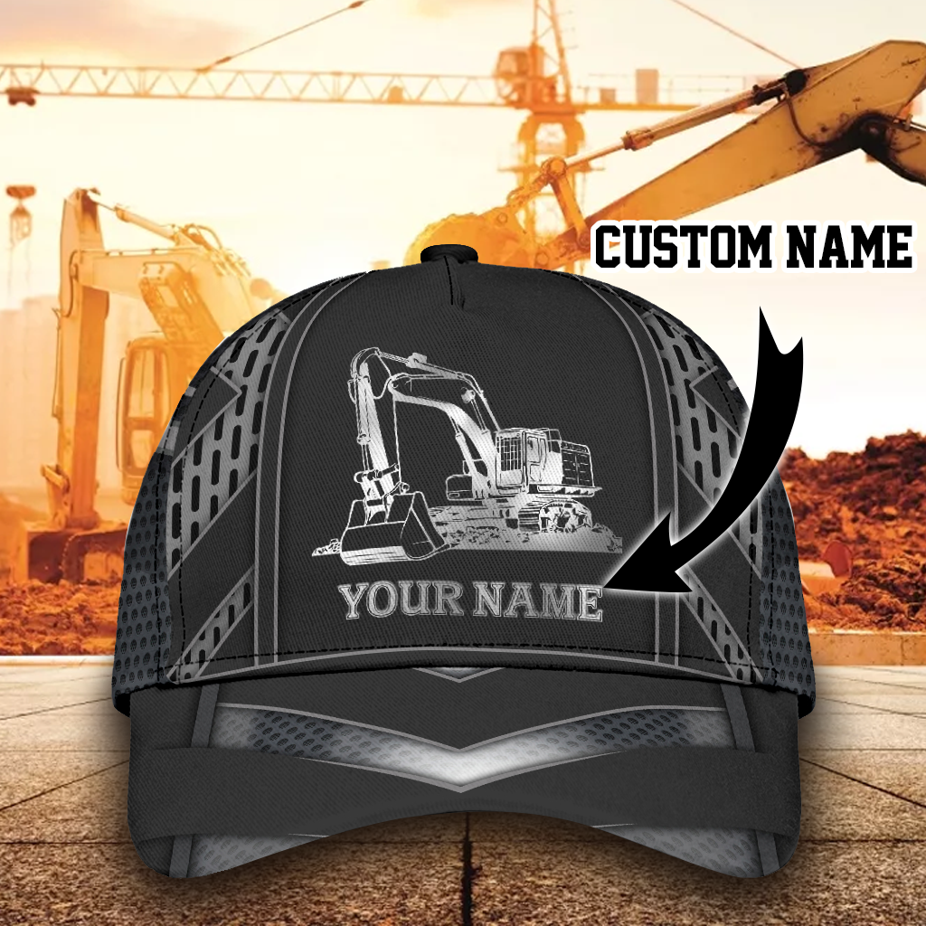Personalized Excavator All Over Print – Classic Cap