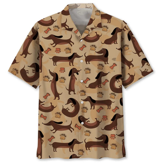 Hawaiian Shirt / Adults / S Dachshund Brown Hawaiian Shirt