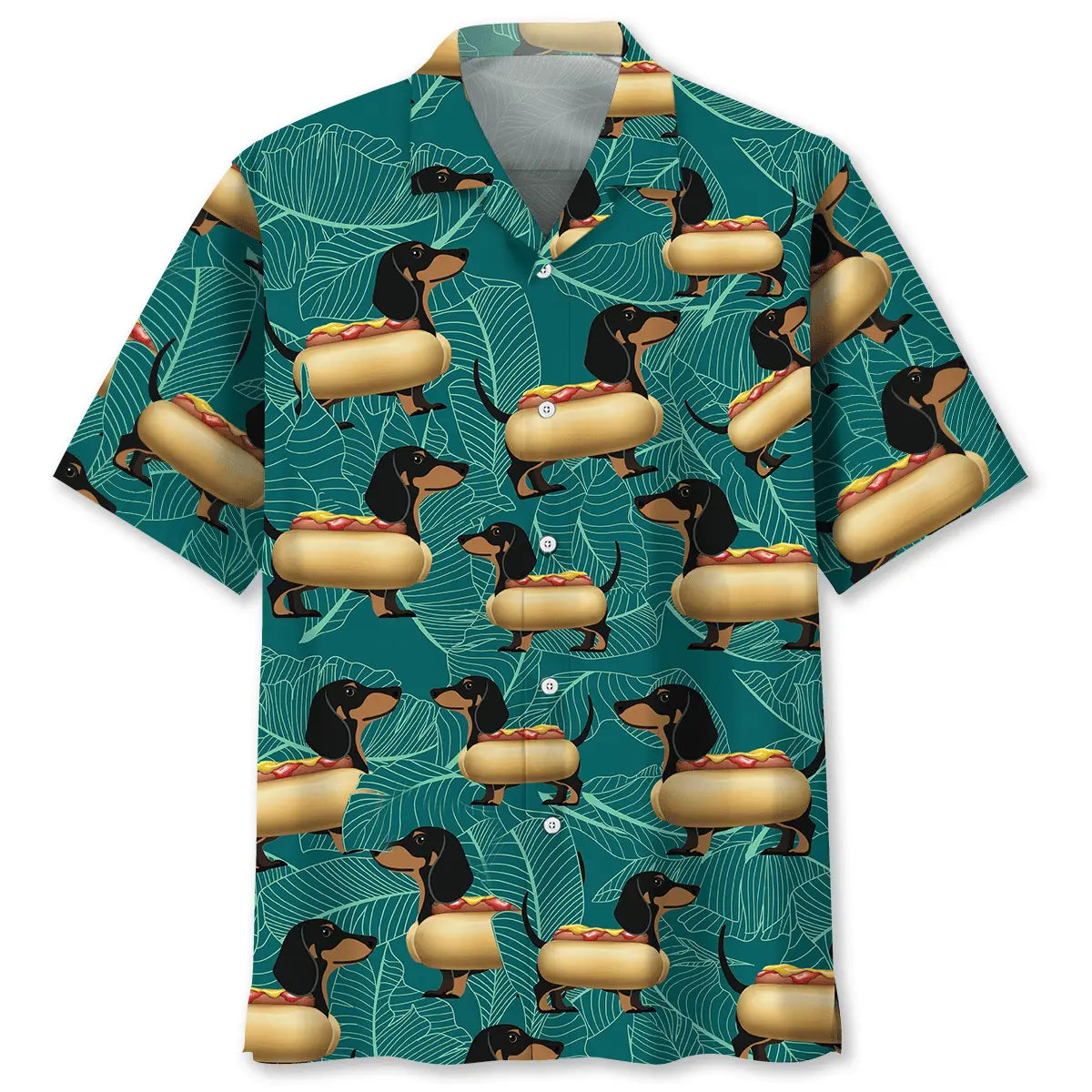 Hawaiian Shirt / Adults / S Dachshund Hot Dog Hawaiian Shirt