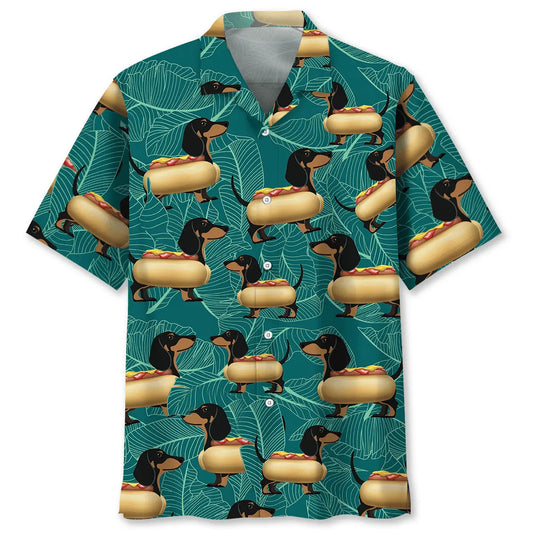 Hawaiian Shirt / Adults / S Dachshund Hot Dog Hawaiian Shirt