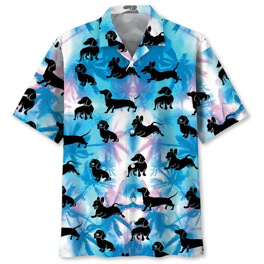 Hawaiian Shirt / Adults / S Dachshund Neon Tropical Hawaiian Shirt