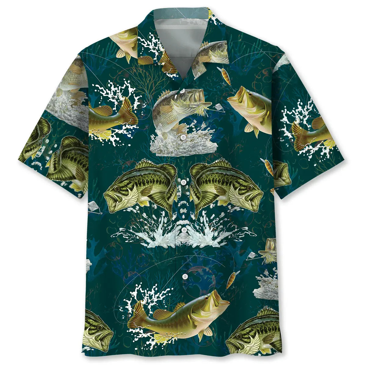 Hawaiian Shirt / Adults / S Dark Green Fishing Hawaiian Shirt
