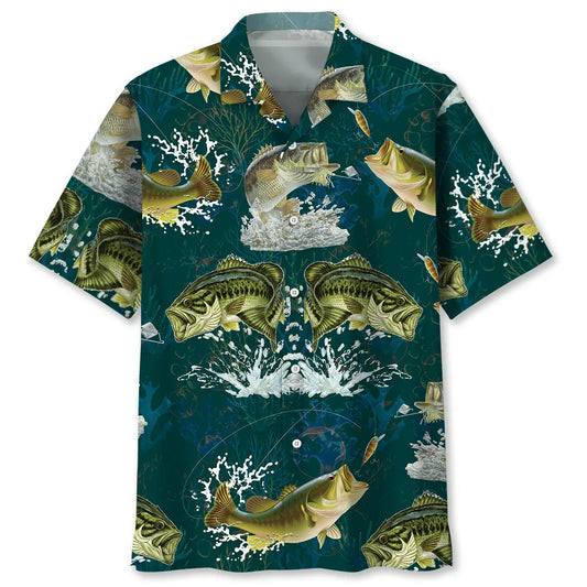 Hawaiian Shirt / Adults / S Dark Green Fishing Hawaiian Shirt