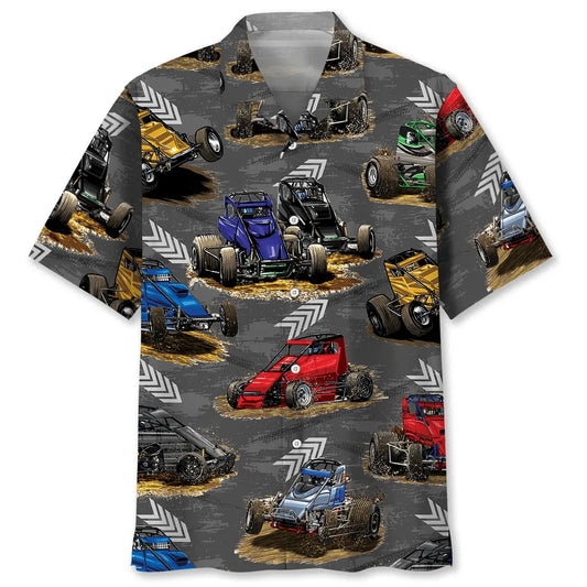 Hawaiian Shirt / Adults / S Dark Quarter Midget Car Racing Hawaiian Shirt