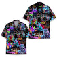 Neon Bowling Cat Unisex Hawaiian Shirt Aloha Shirt
