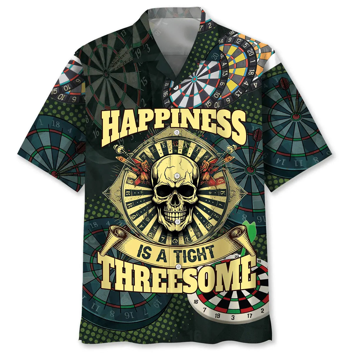 Hawaiian Shirt / Adults / S Dart Skull Happiness Hawaiian Shirt