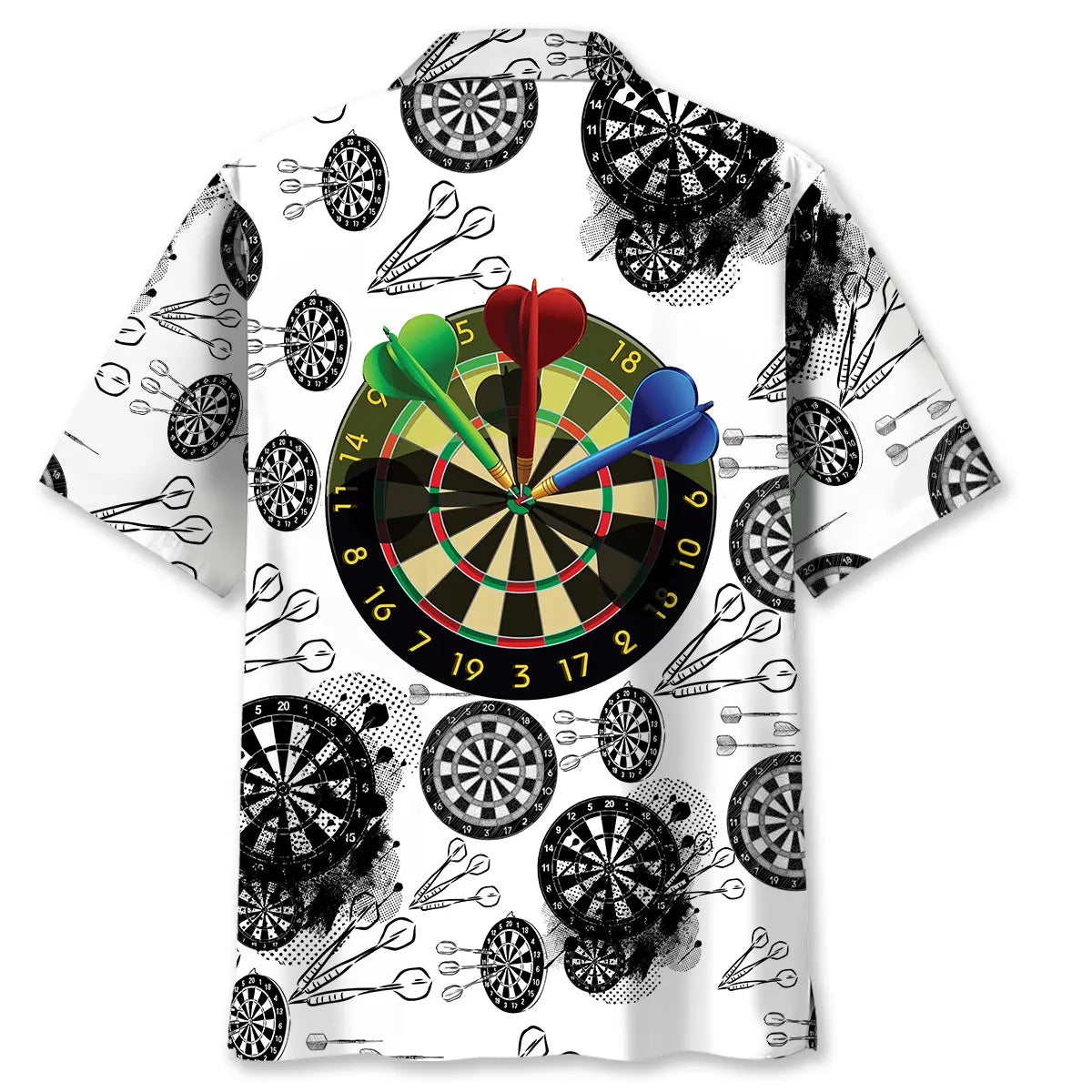 Darts Black White Hawaiian Shirt