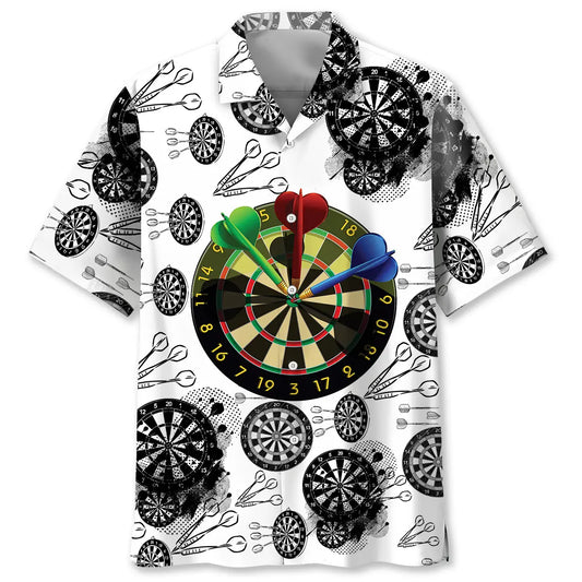 Hawaiian Shirt / Adults / S Darts Black White Hawaiian Shirt
