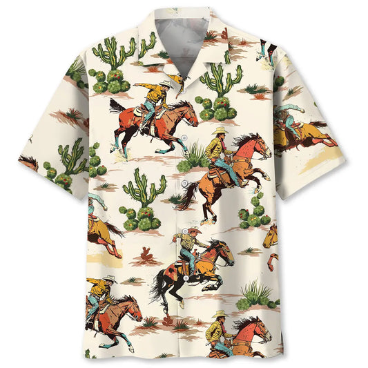 Hawaiian Shirt / Adults / S Desert Cowboy Bucking Hawaiian Shirt