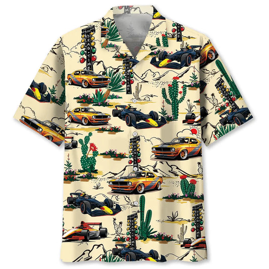 Hawaiian Shirt / Adults / S Desert Drag Racing Motorsport Hawaiian Shirt