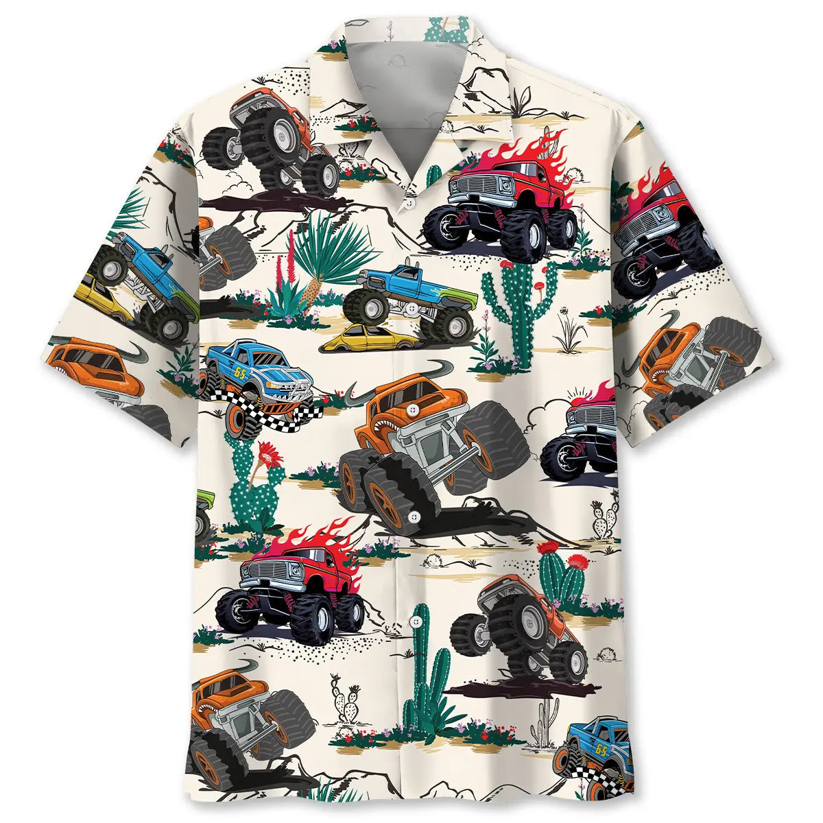 Hawaiian Shirt / Adults / S Desert Funny Monster Truck Hawaiian Shirt