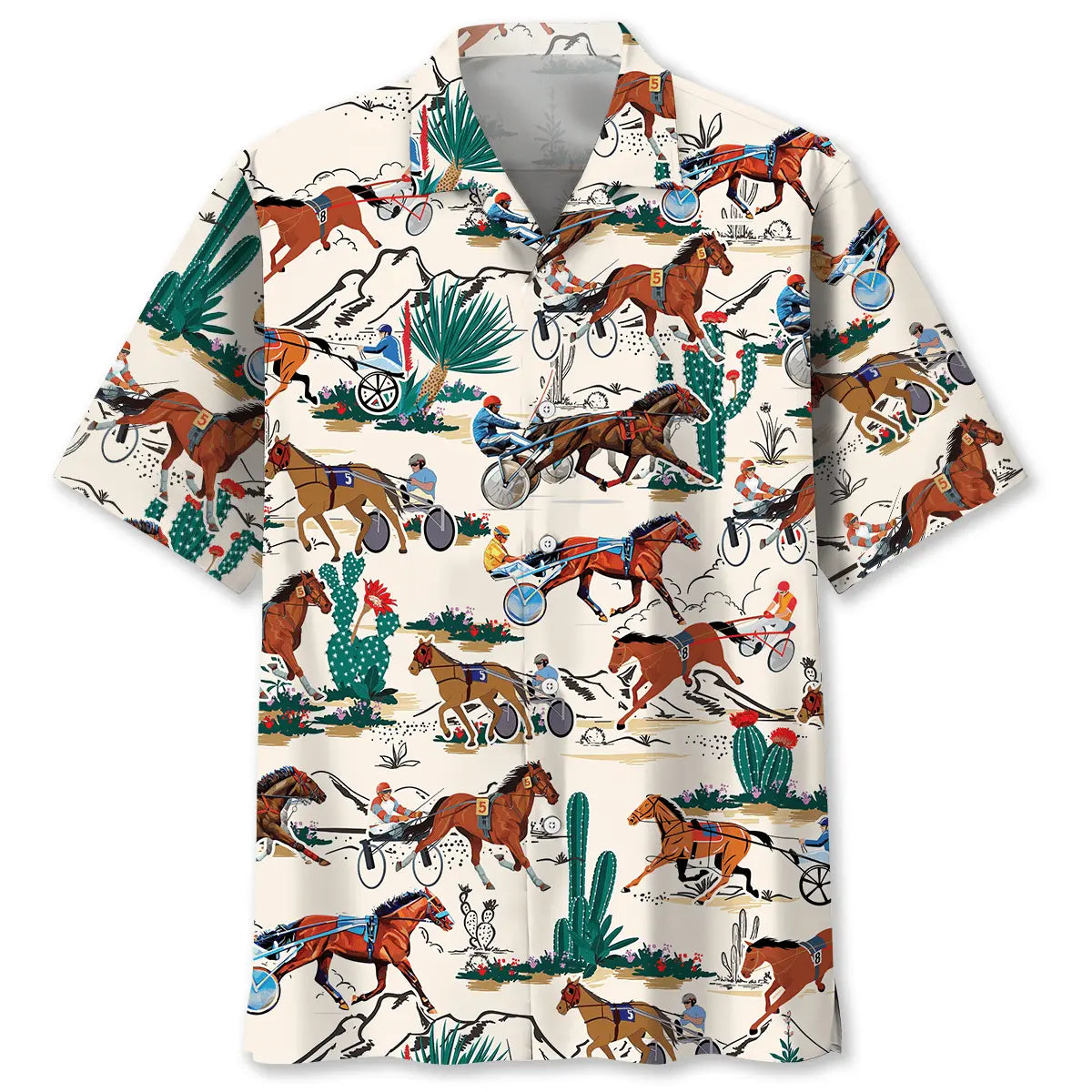 Hawaiian Shirt / Adults / S Desert Horse Harness Racing Hawaiian Shirt