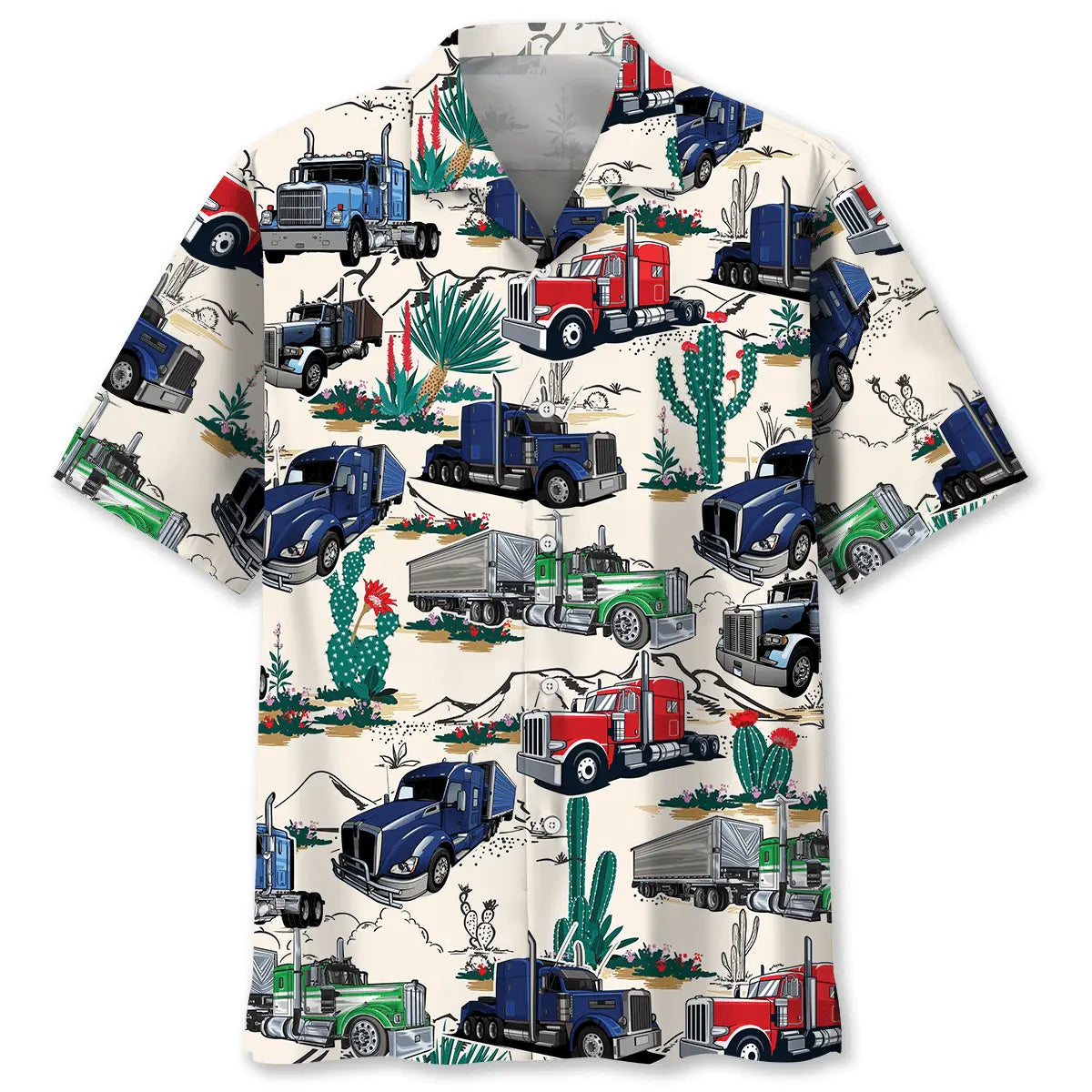 Hawaiian Shirt / Adults / S Desert Semi Truck Hawaiian Shirt