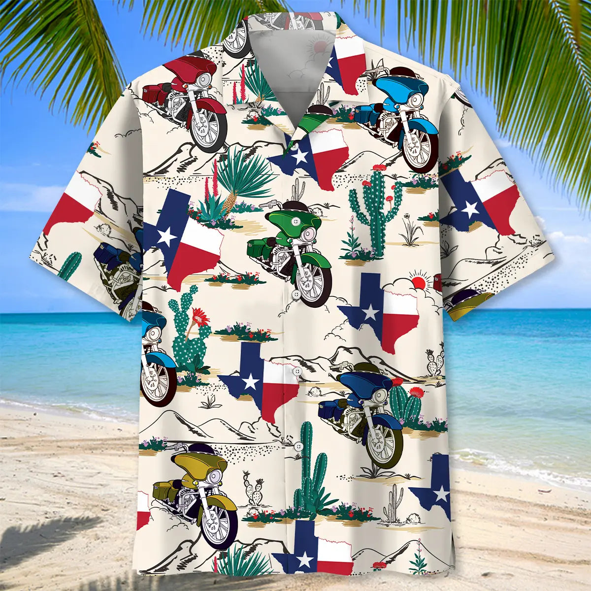 Desert Texas Motorcycle Hawaiian Shirt