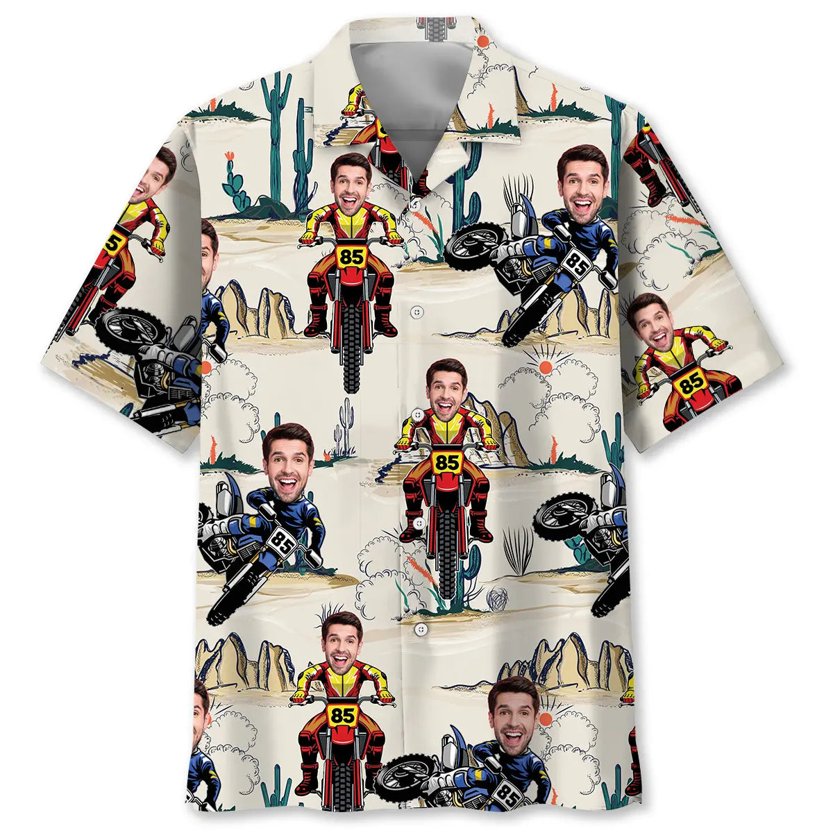 Dirt Bike Desert Custom Photo Hawaiian Shirt